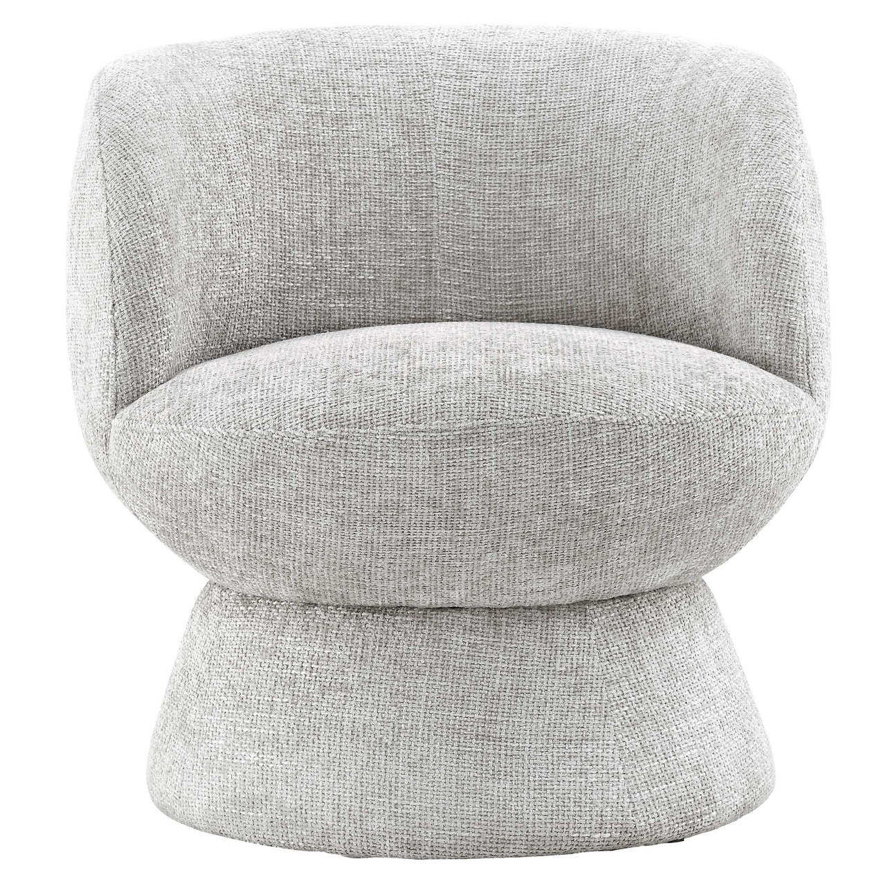 Mivorae Chenille Upholstered Fabric Swivel Chair, Light Gray