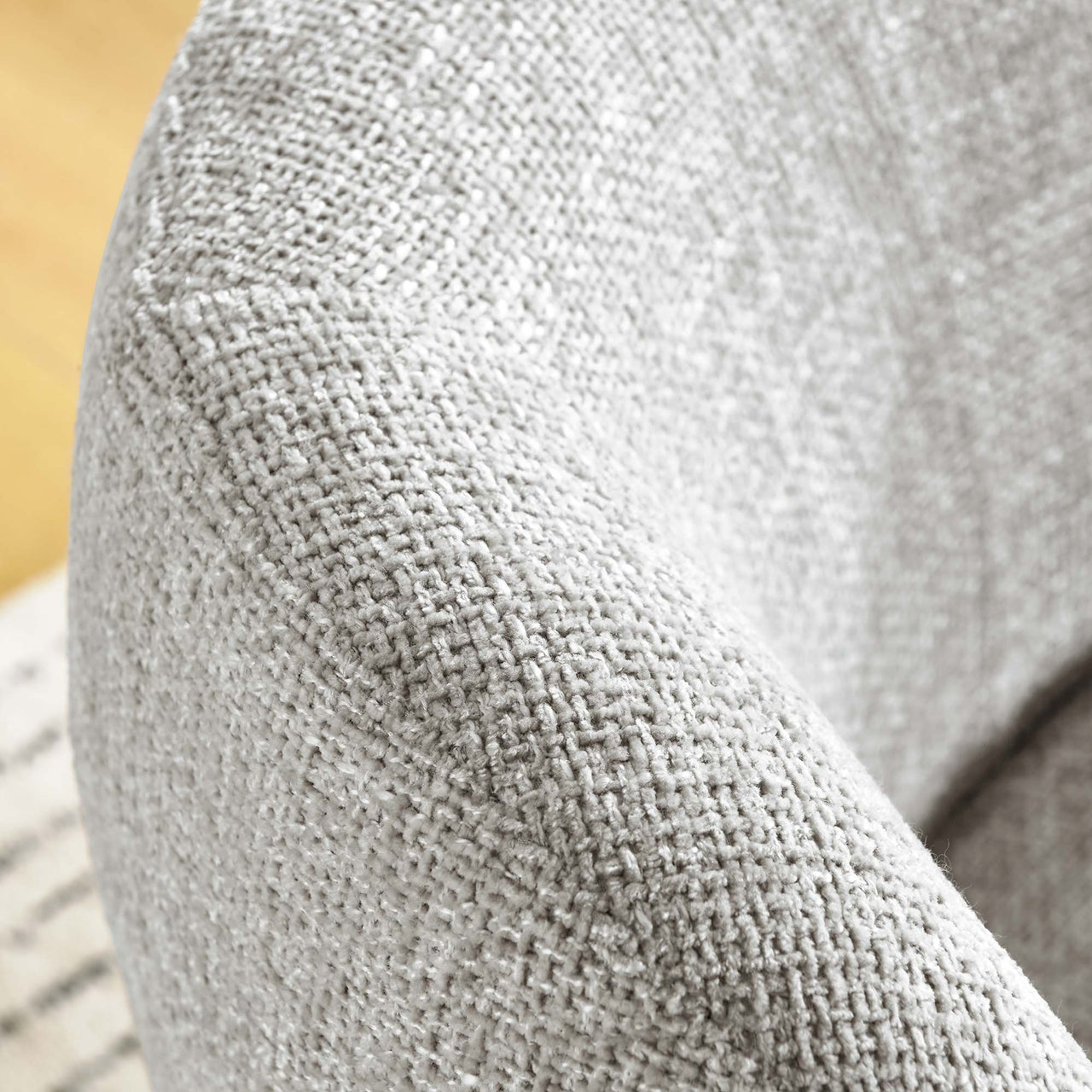 Mivorae Chenille Upholstered Fabric Swivel Chair, Light Gray