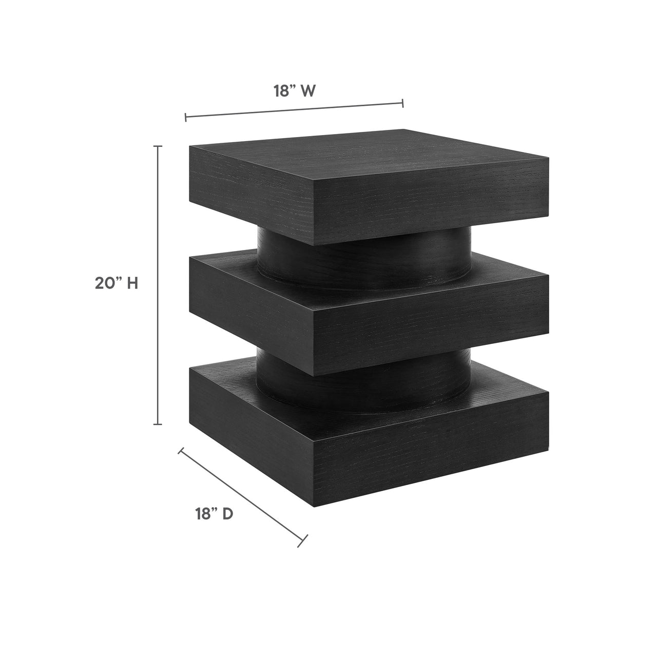 Tower End Table, Black