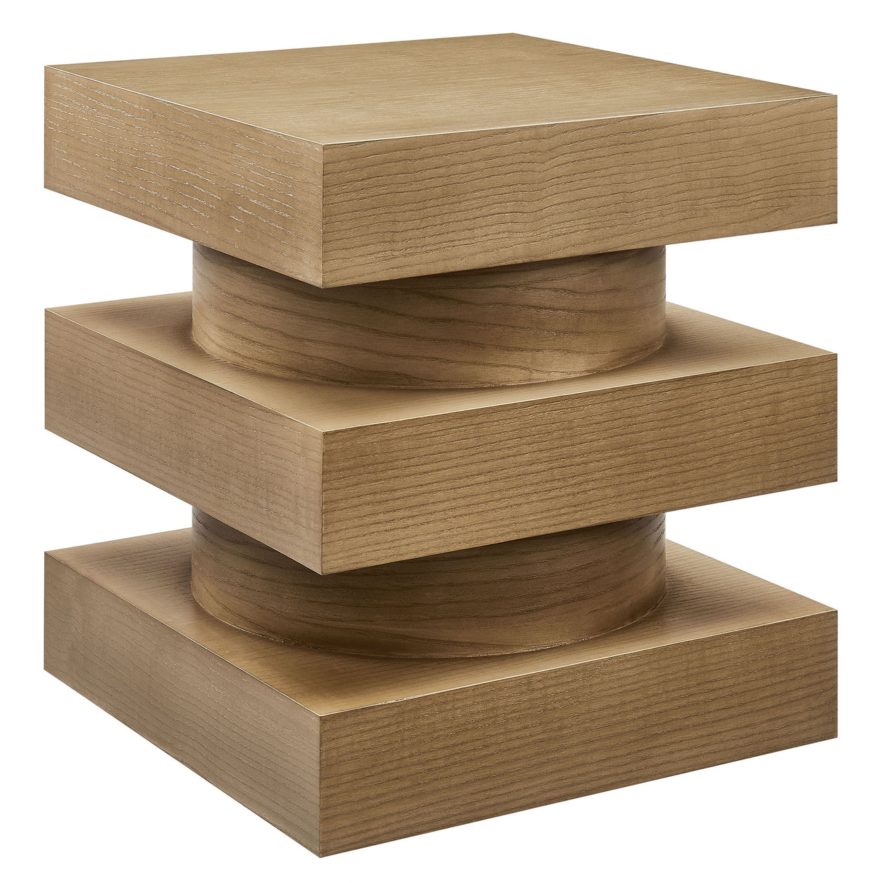 Tower End Table, Light Brown