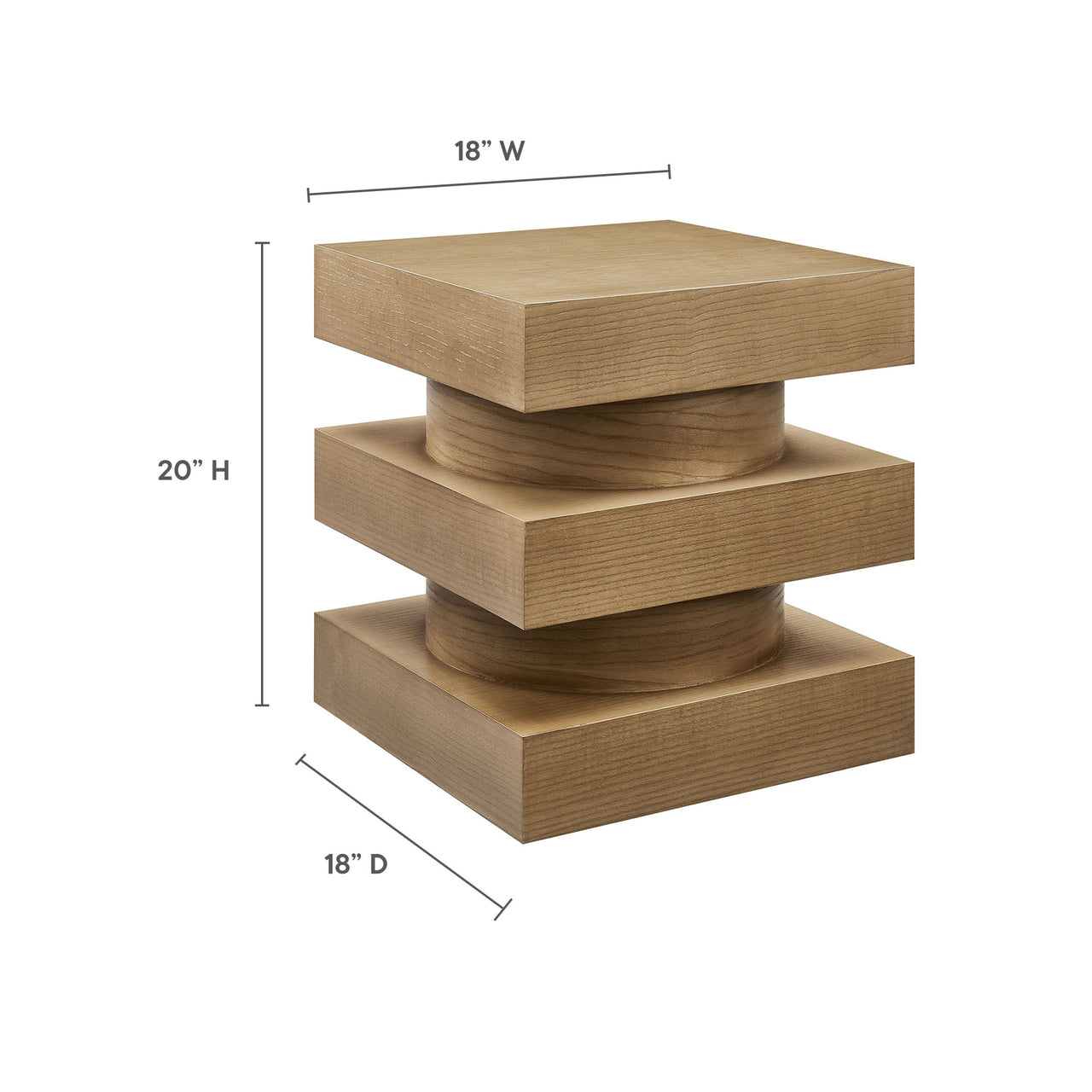 Tower End Table, Light Brown