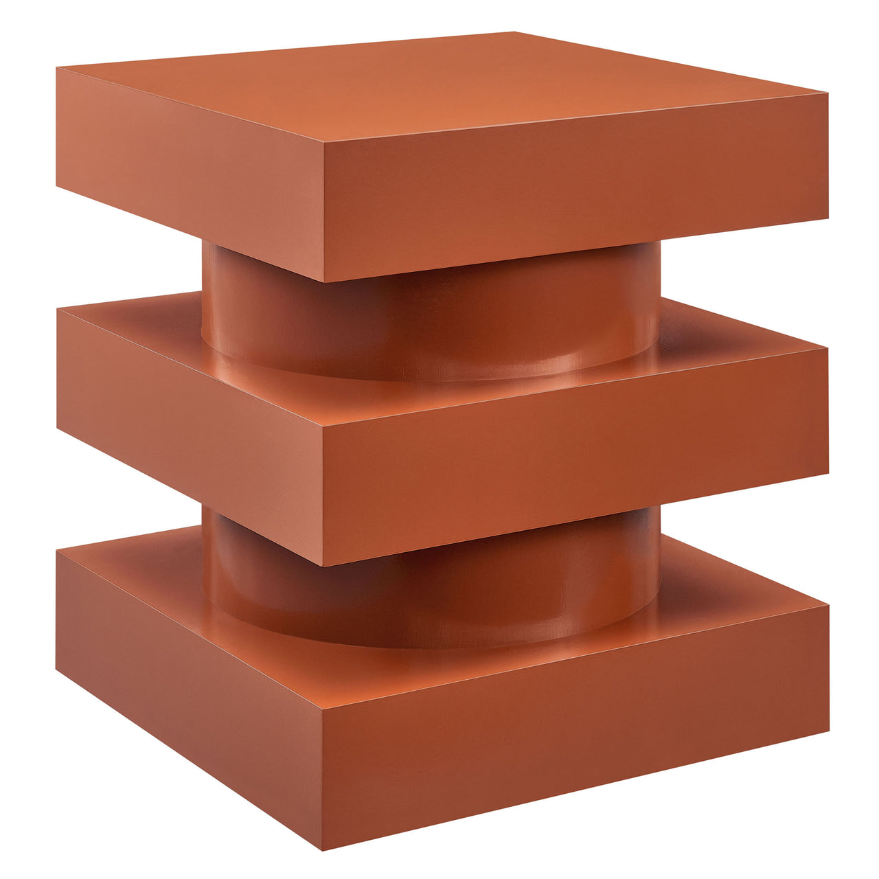 Tower End Table, Rust