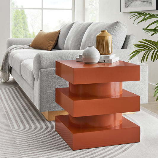 Tower End Table, Rust