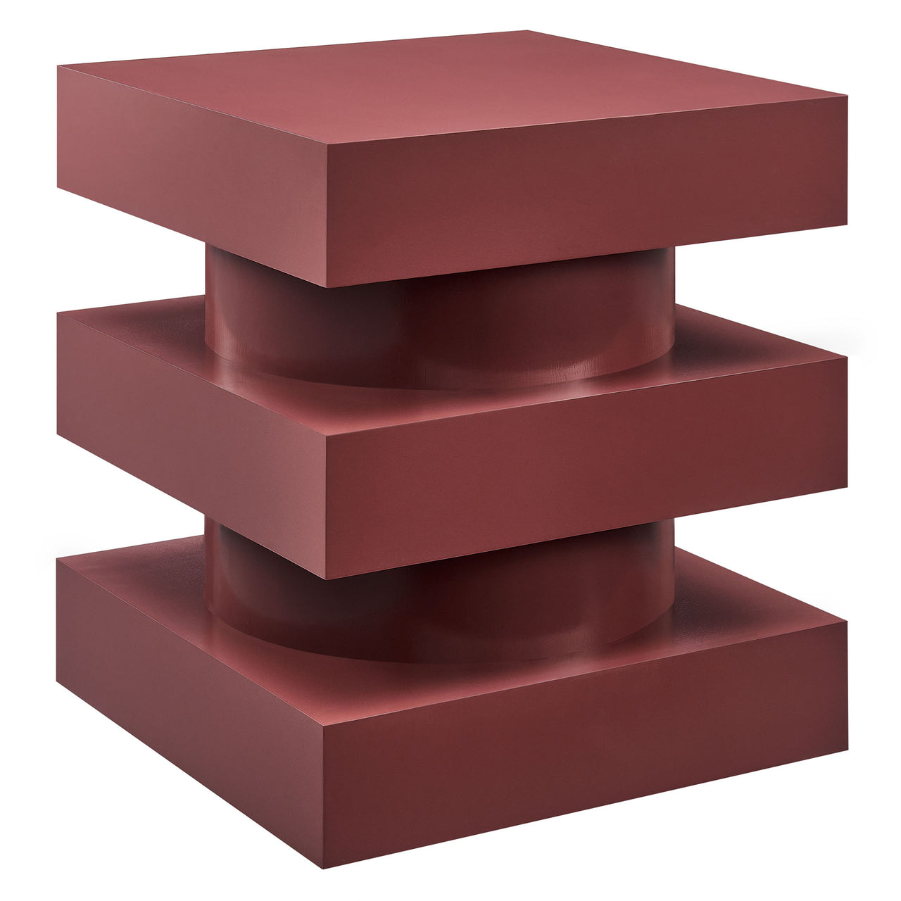 Tower End Table, Burgundy
