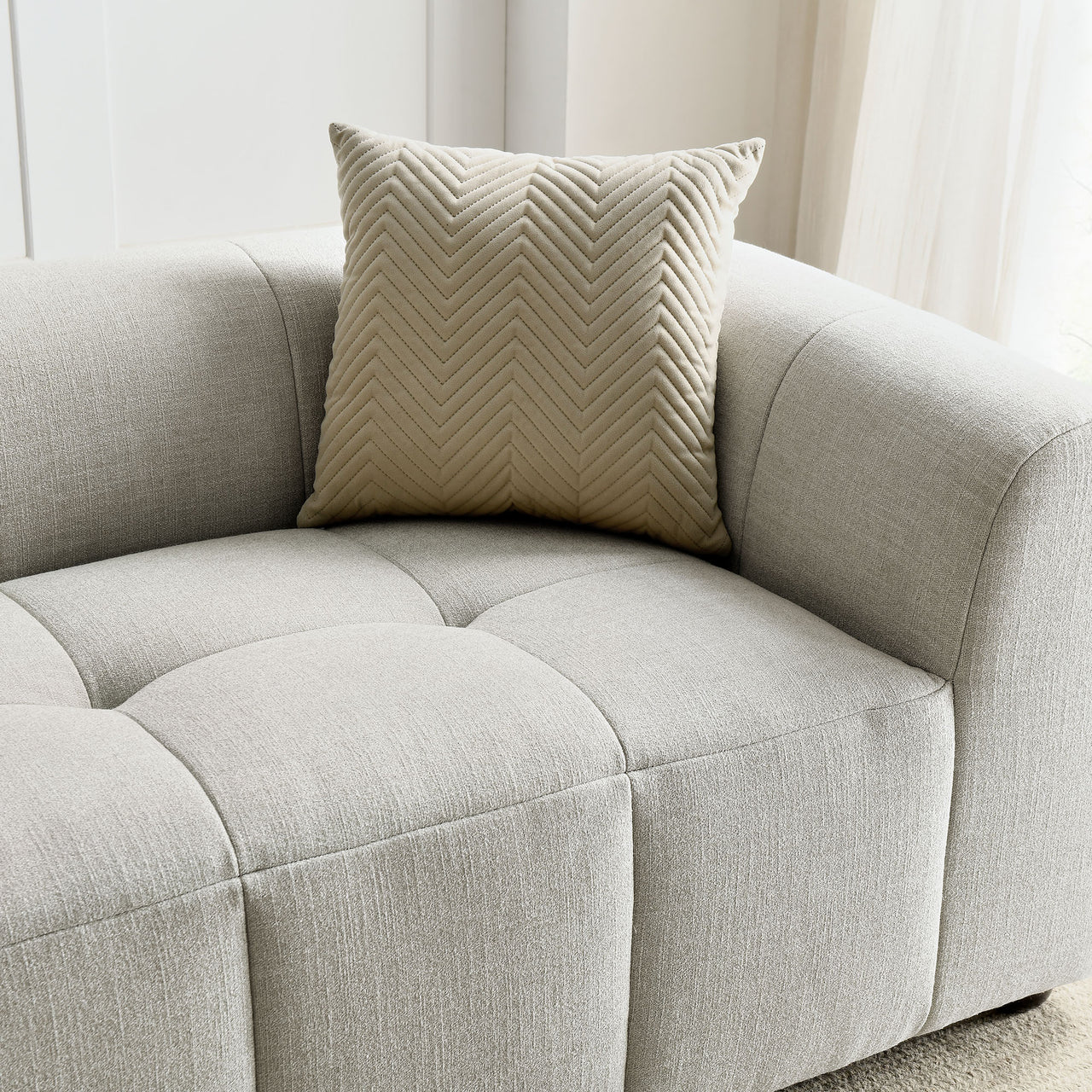 Bloque Fabric Sofa, Linen
