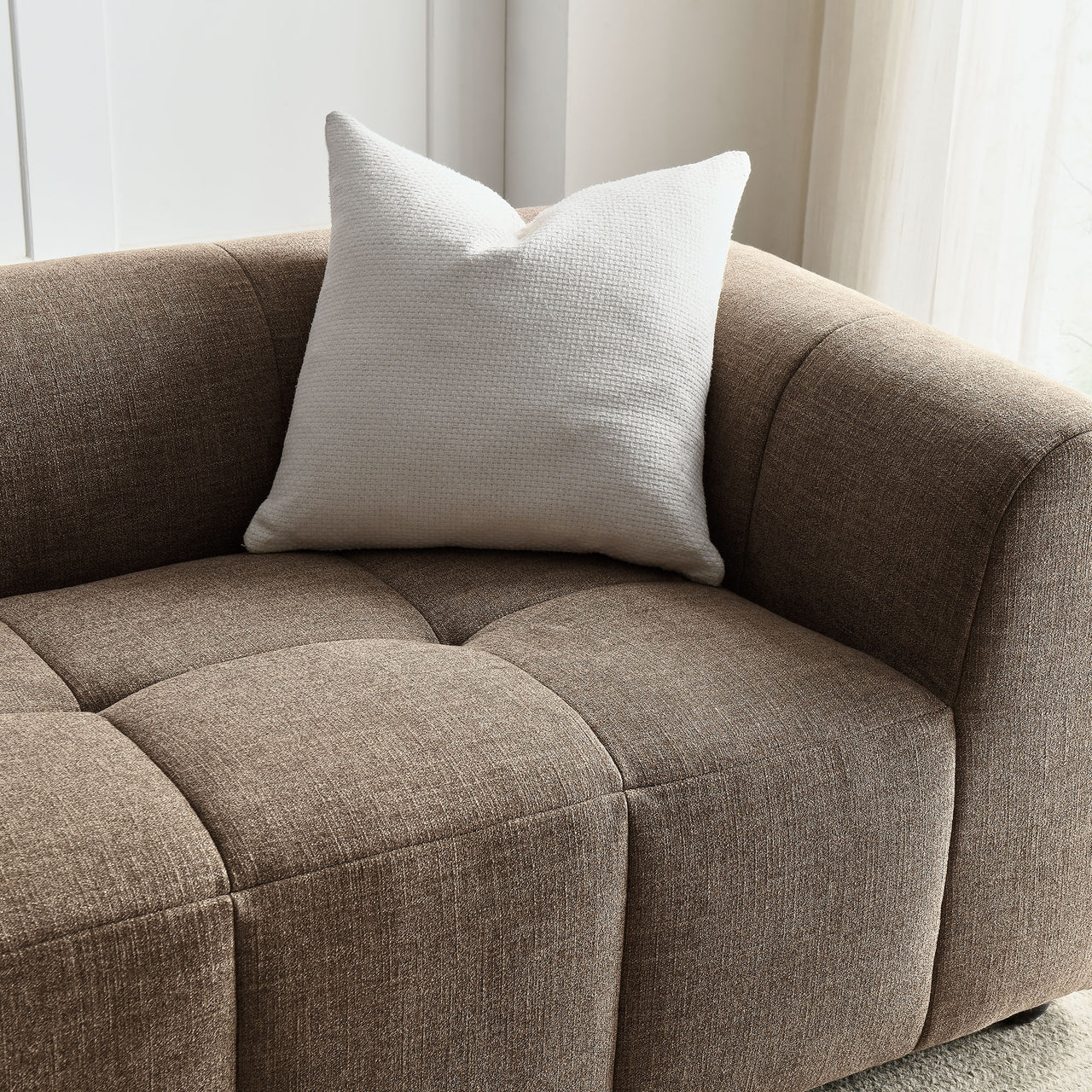 Bloque Fabric Sofa, Mocha