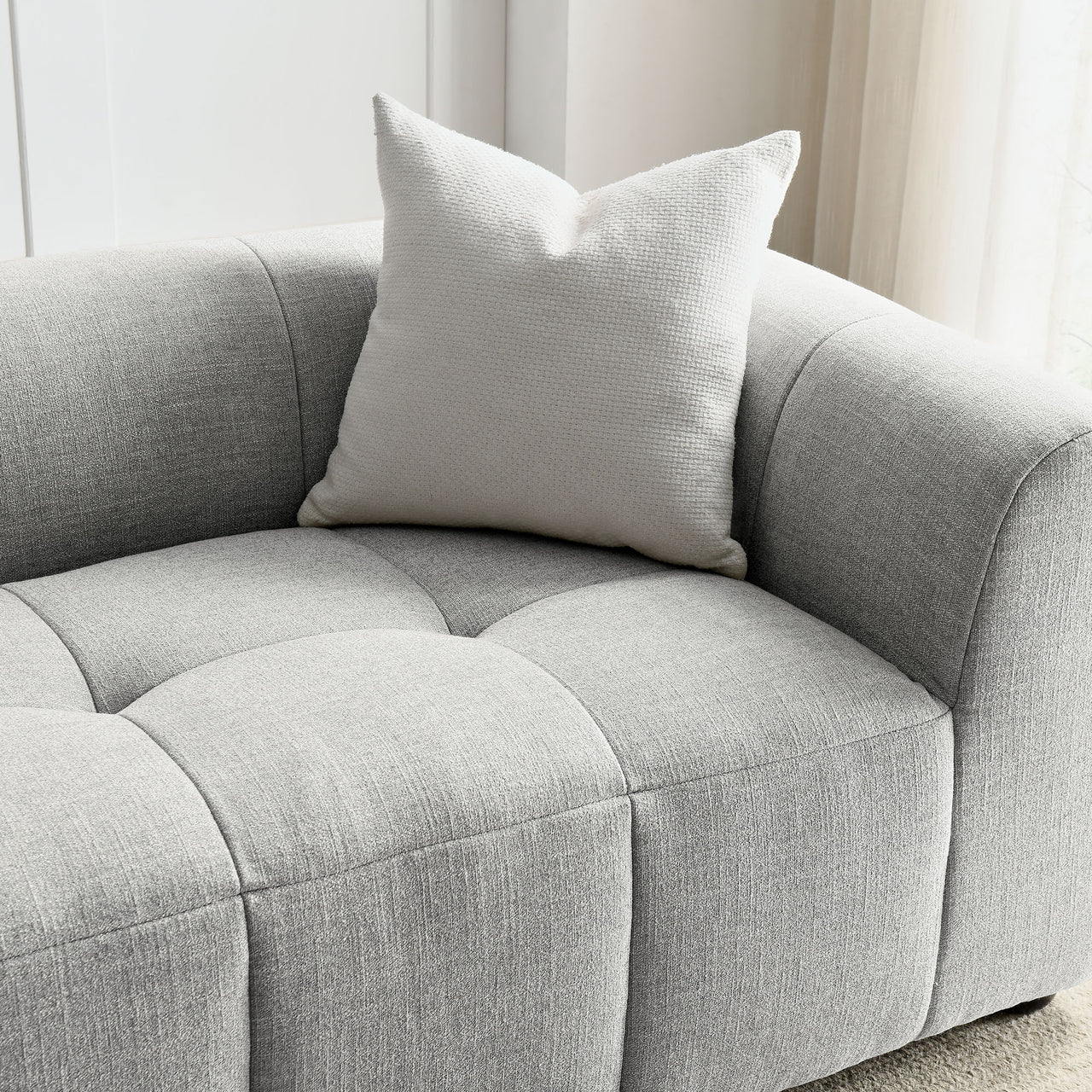 Bloque Fabric Sofa, Pewter