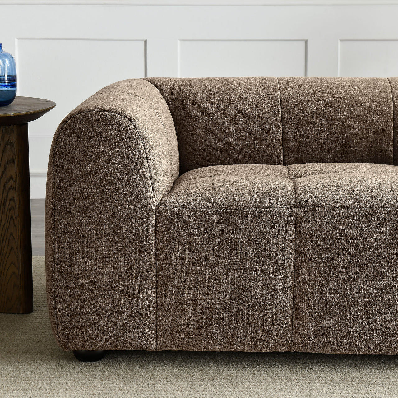 Bloque Fabric Loveseat, Mocha