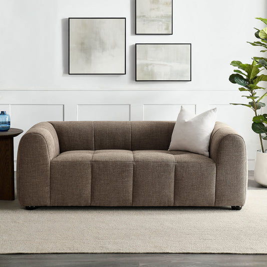 Bloque Fabric Loveseat, Mocha