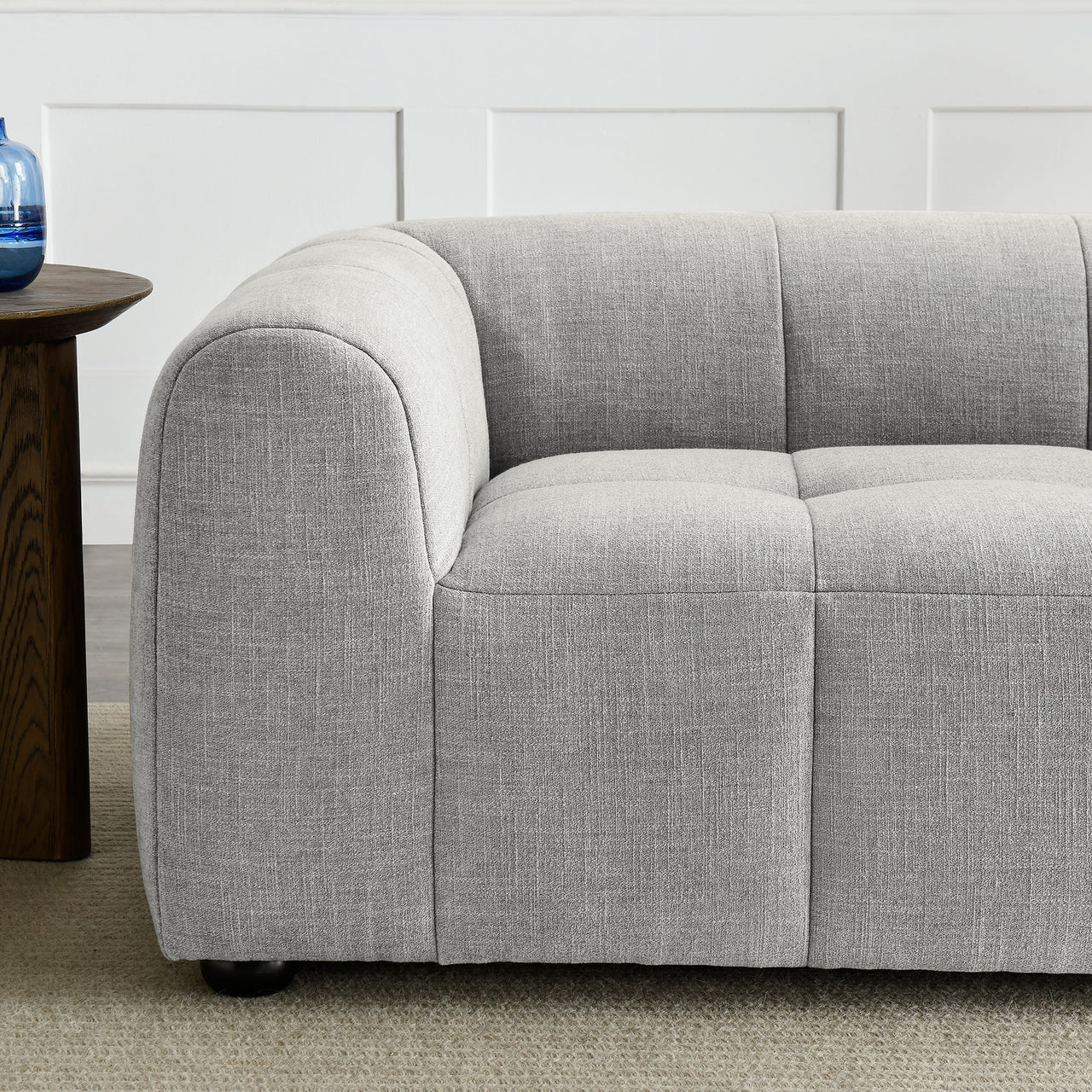 Bloque Fabric Loveseat, Pewter