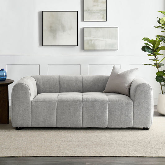 Bloque Fabric Loveseat, Pewter