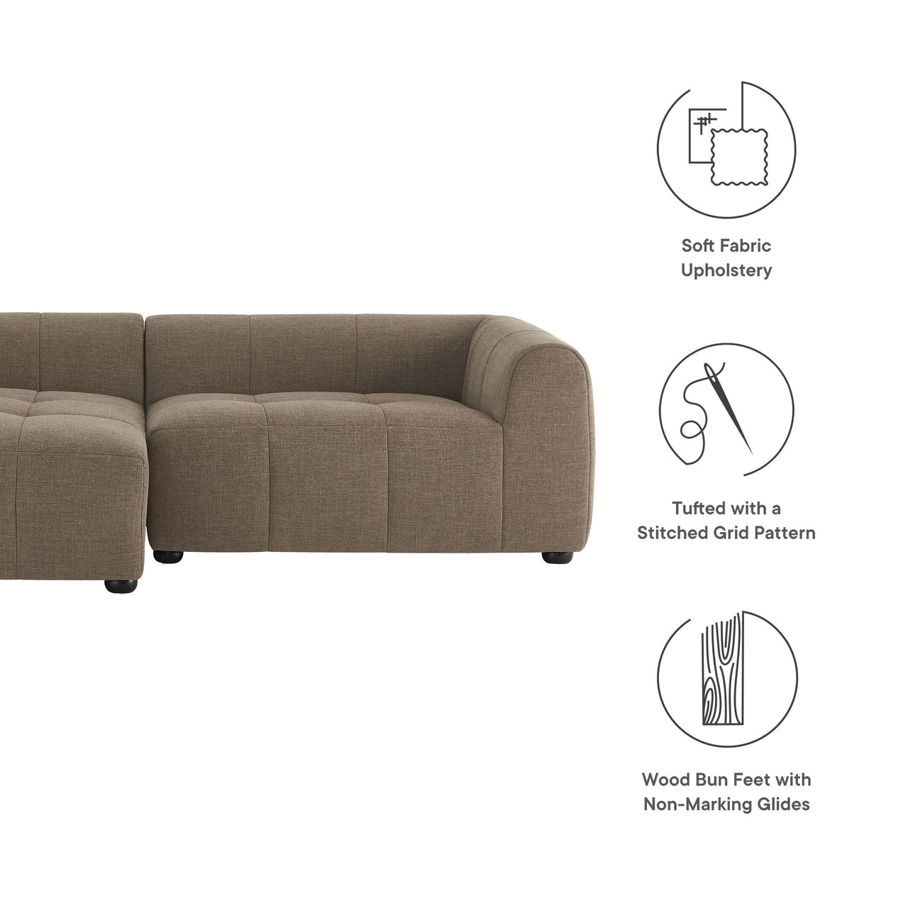 Bloque 2-Piece Left-Facing Sectional, Mocha