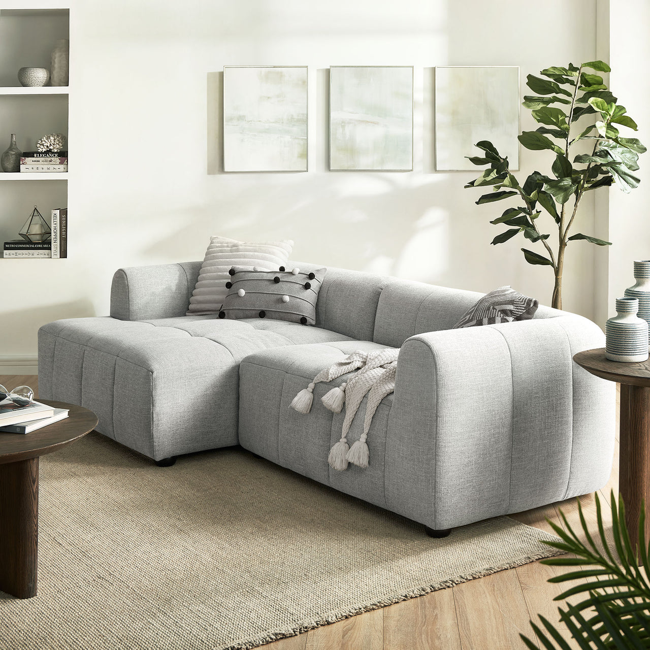 Bloque 2-Piece Left-Facing Sectional, Pewter