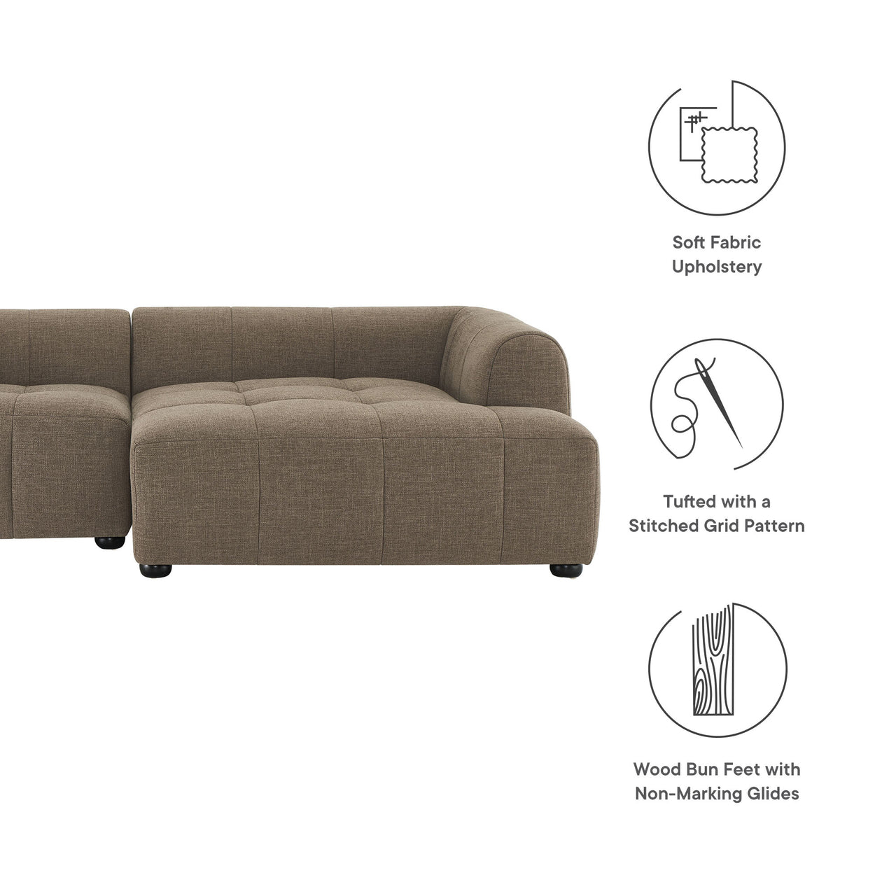 Bloque 2-Piece Right-Facing Sectional, Mocha