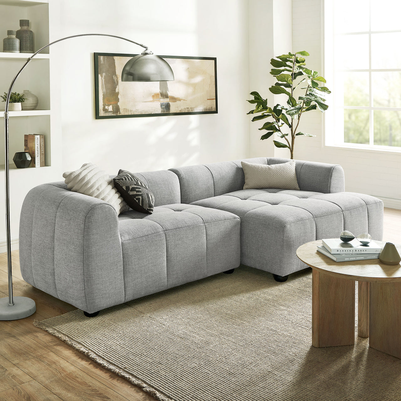 Bloque 2-Piece Right-Facing Sectional, Pewter