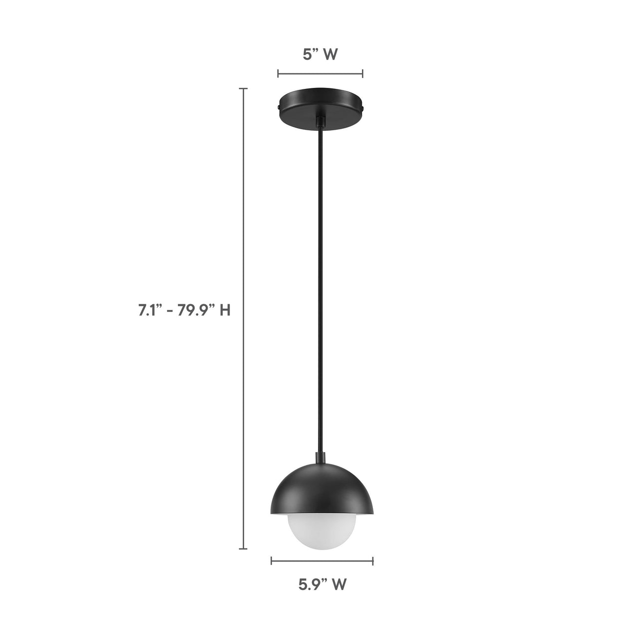 Lunara Opal Drop Pendant, Black