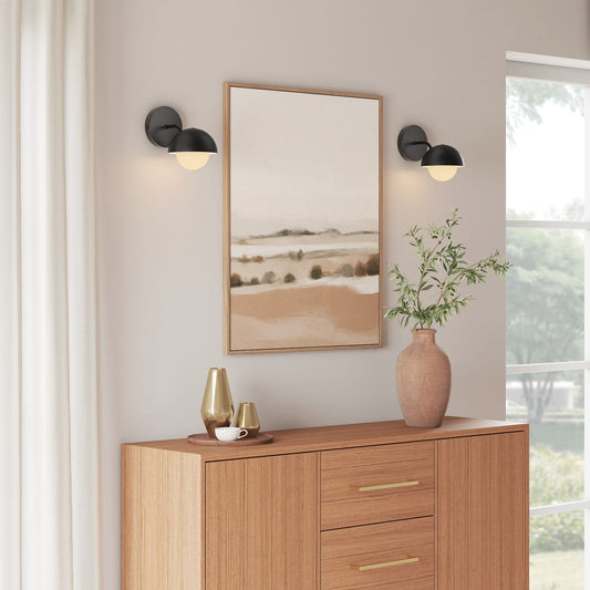 Lunara Opal Wall Sconce, Black