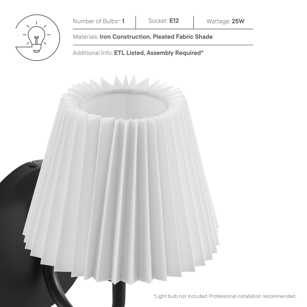 Oscillate Wall Sconce, Black