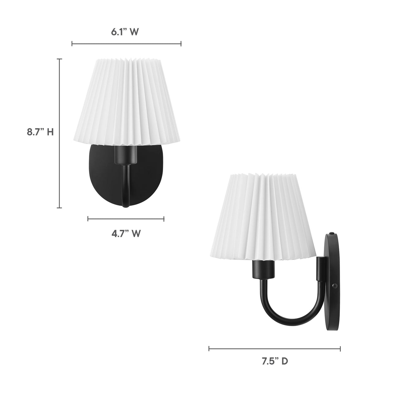 Oscillate Wall Sconce, Black