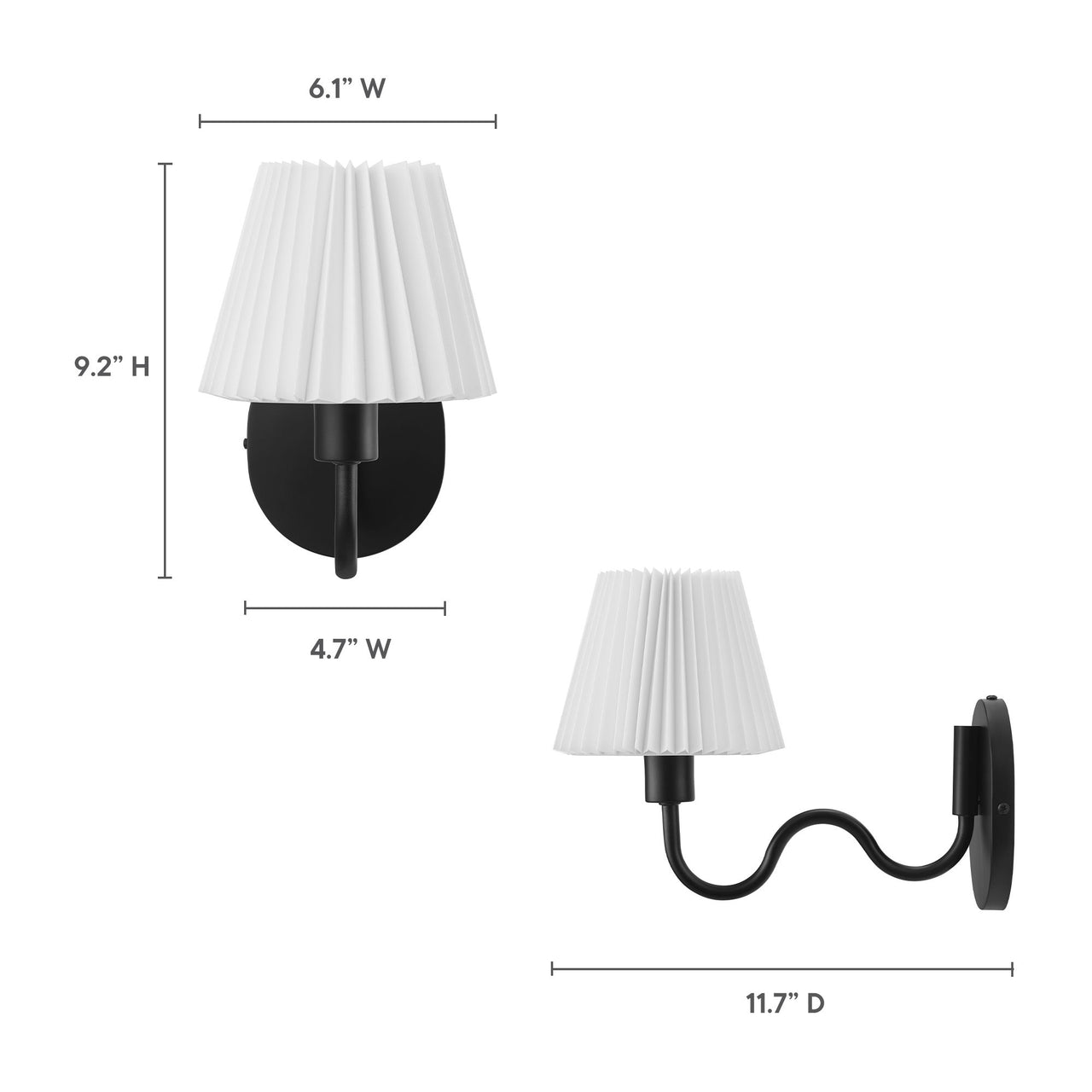 Oscillate Elongated Wall Sconce, Black