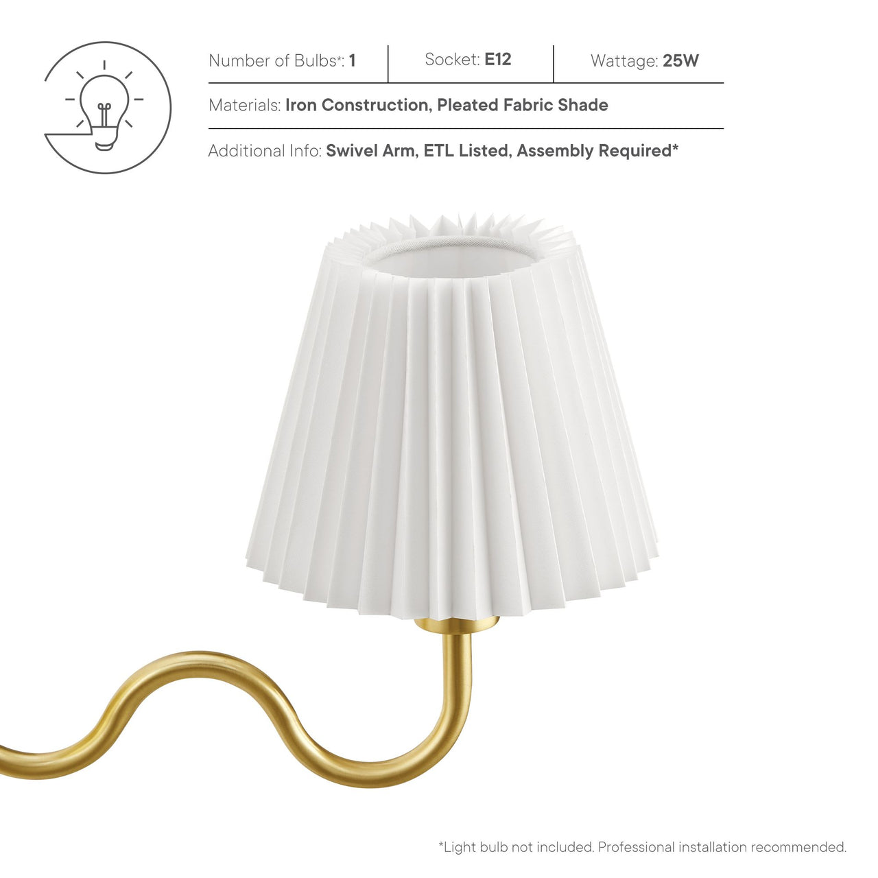 Oscillate Elongated Wall Sconce, Brass