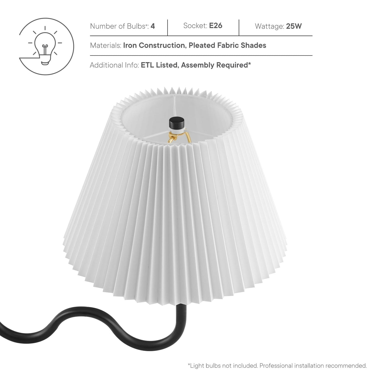 Oscillate Chandelier, Black
