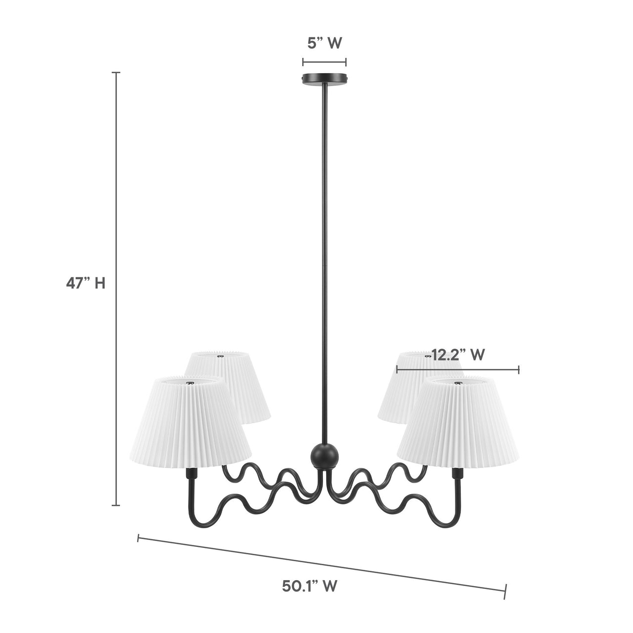 Oscillate Chandelier, Black