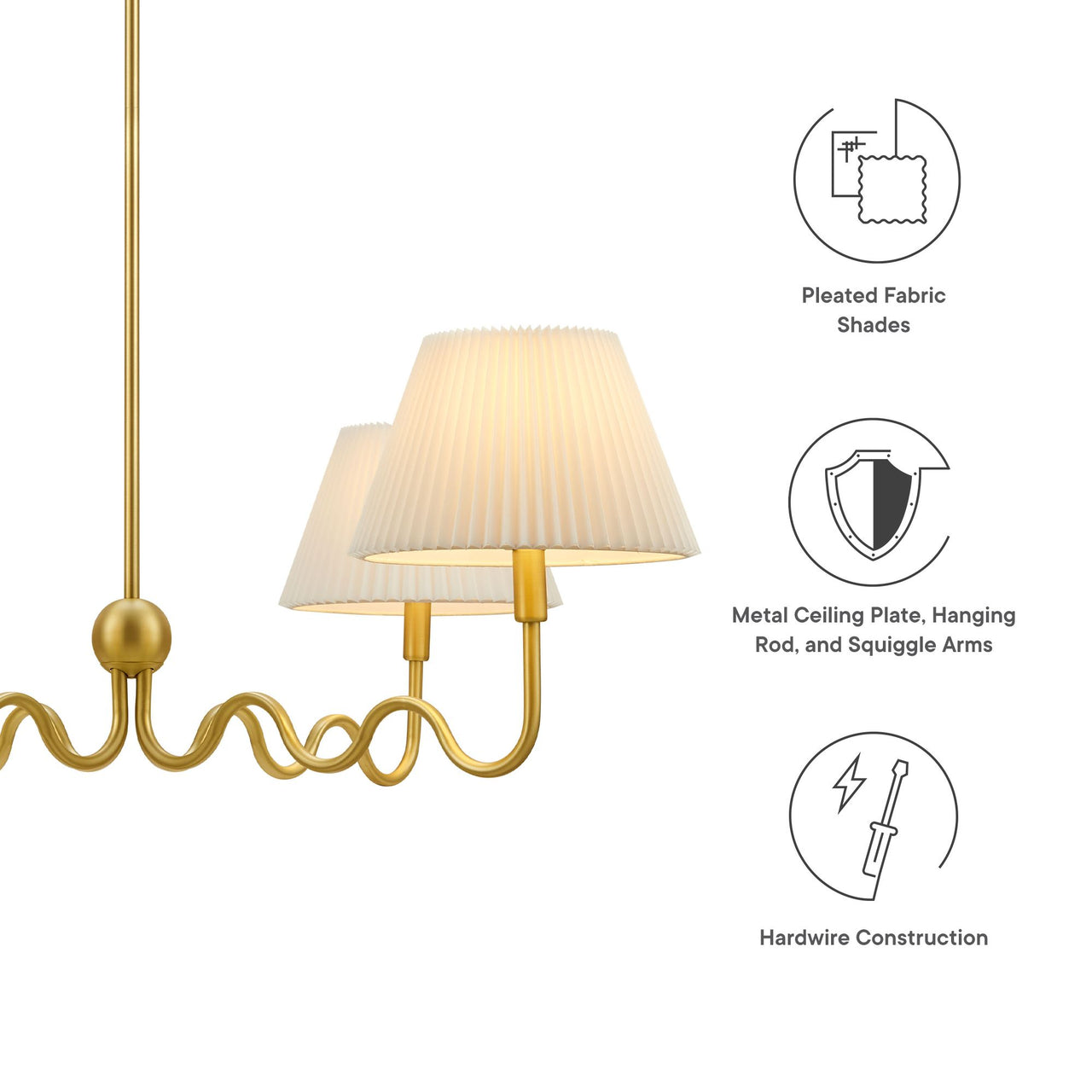 Oscillate Chandelier, Brass