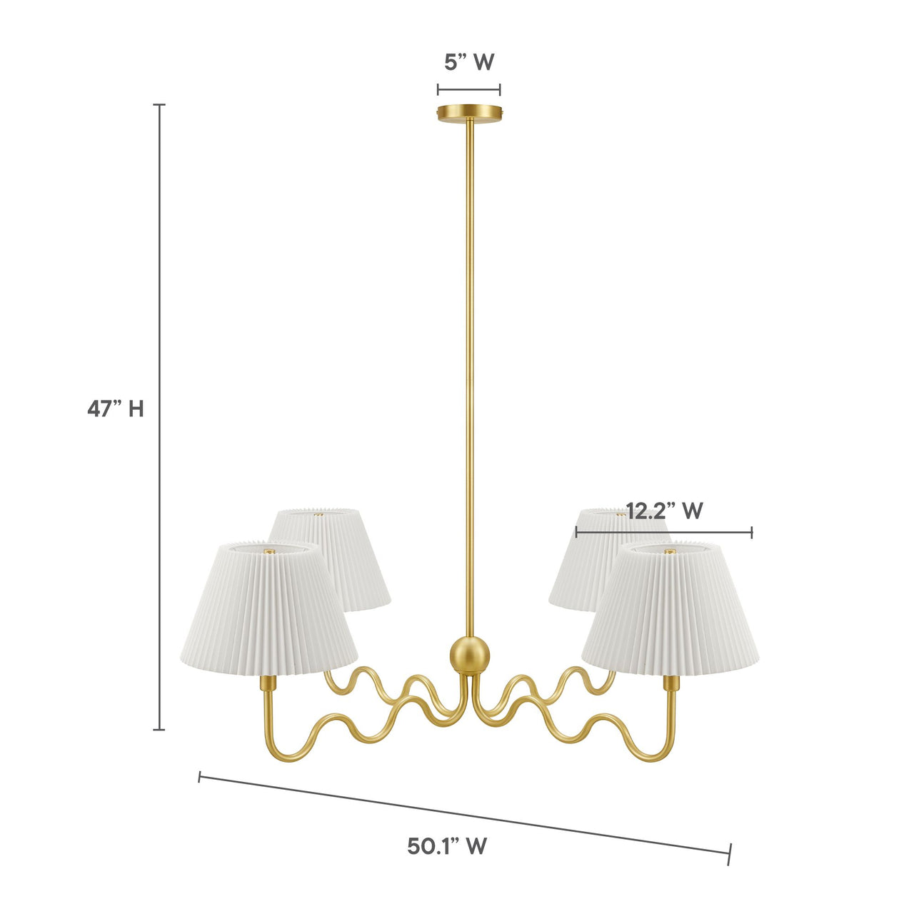 Oscillate Chandelier, Brass