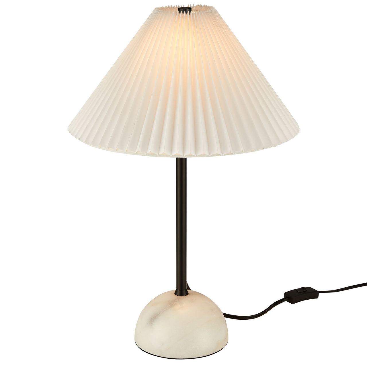 Miyah Marble Table Lamp, Black
