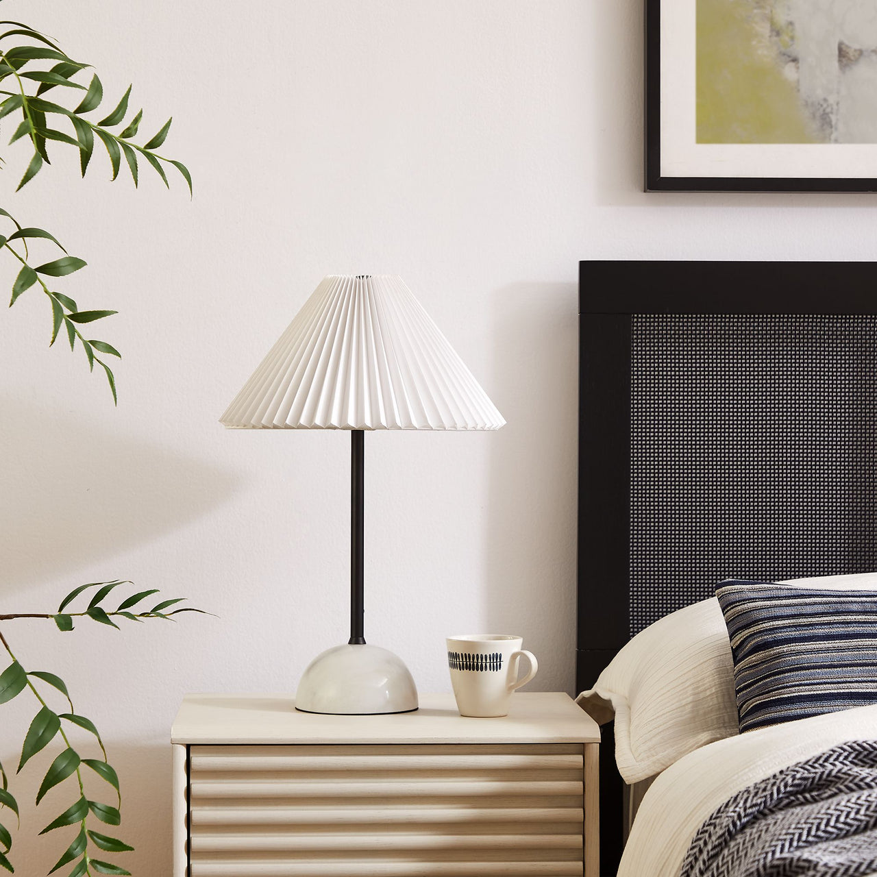Miyah Marble Table Lamp, Black