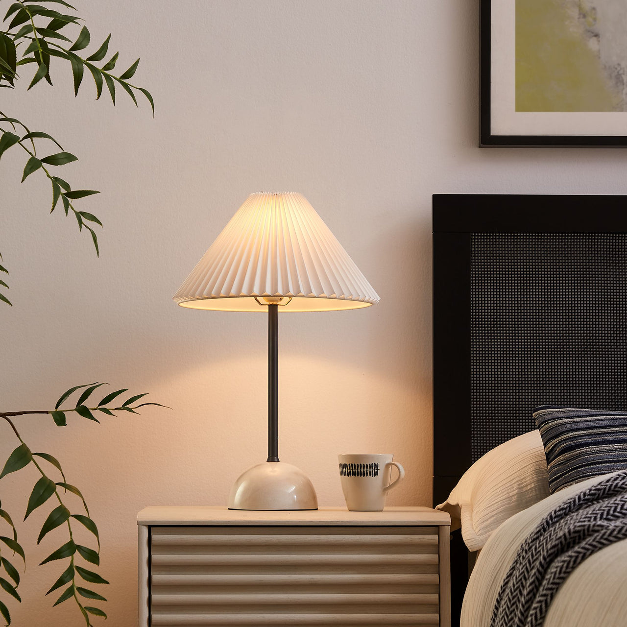 Miyah Marble Table Lamp, Black
