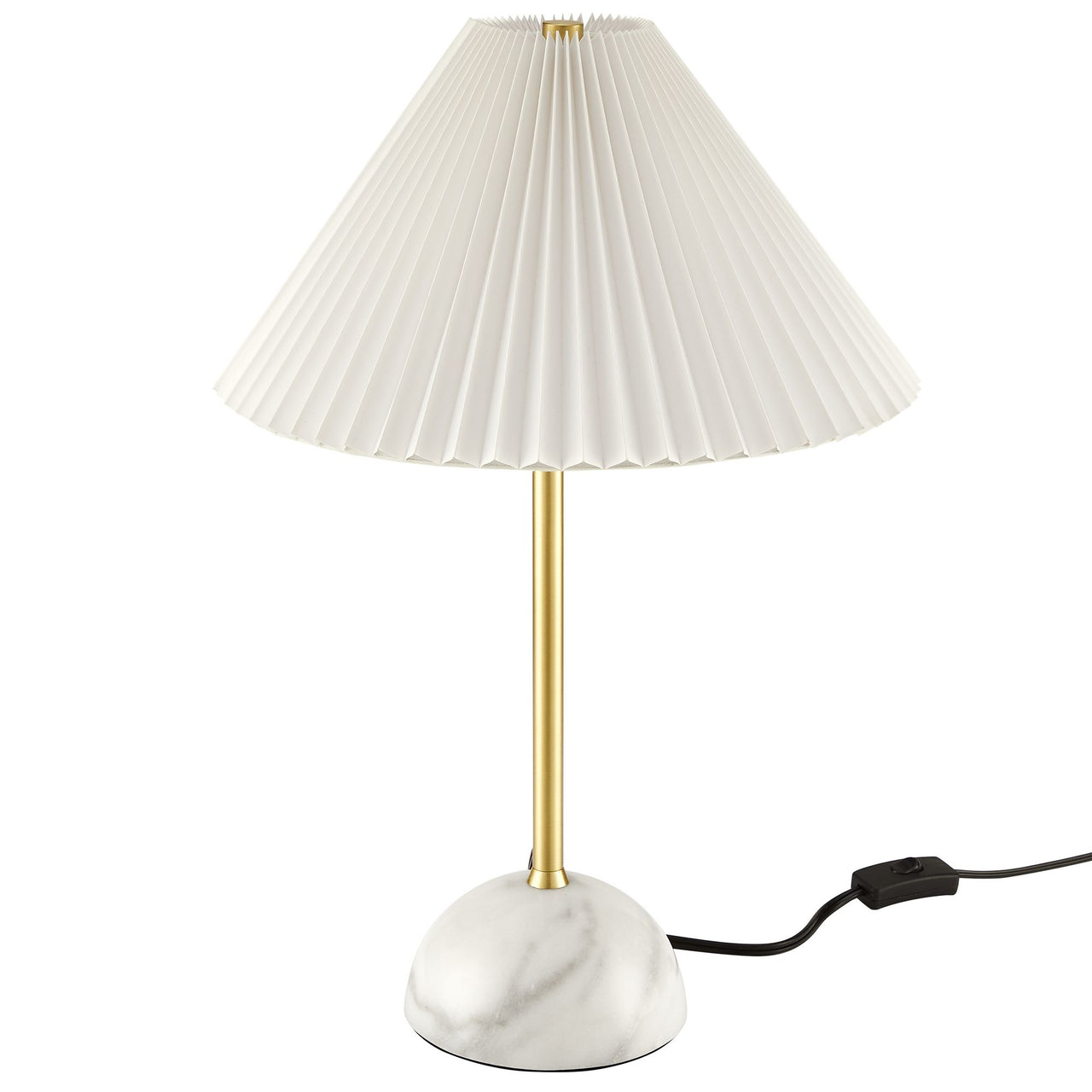 Miyah Marble Table Lamp, Brass