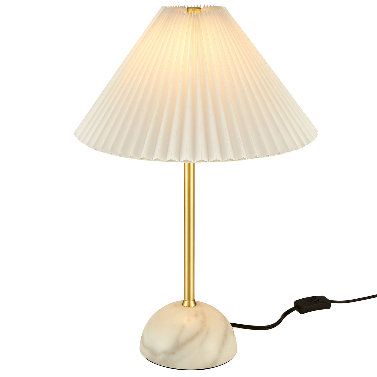 Miyah Marble Table Lamp, Brass