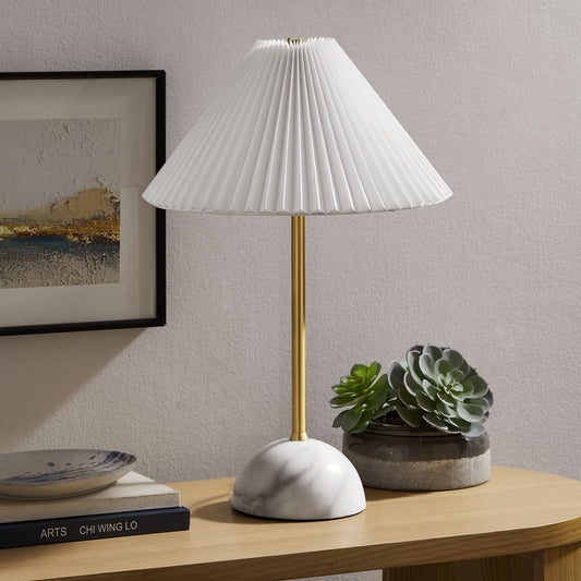 Miyah Marble Table Lamp, Brass