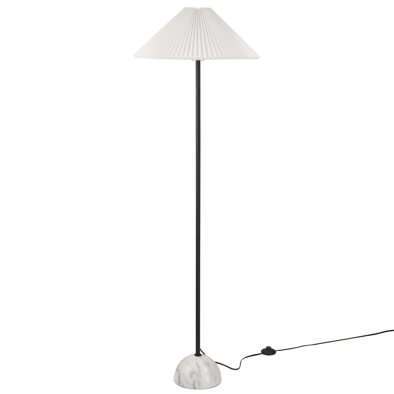 Miyah Marble Floor Lamp, Black