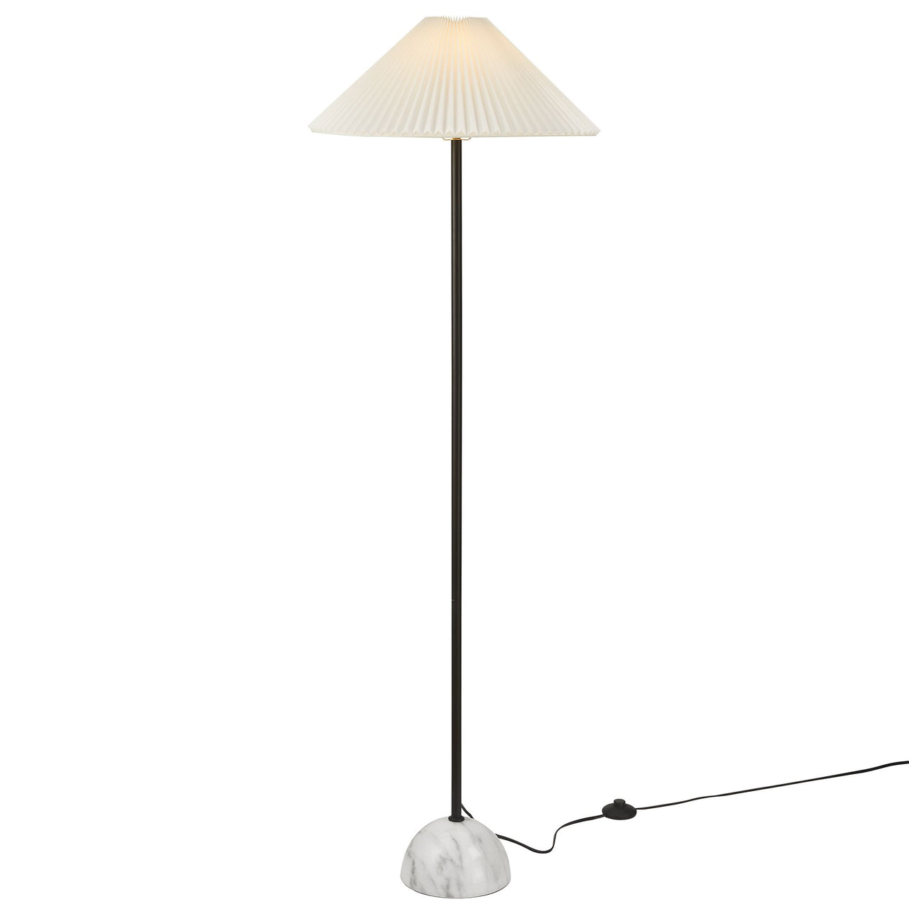 Miyah Marble Floor Lamp, Black