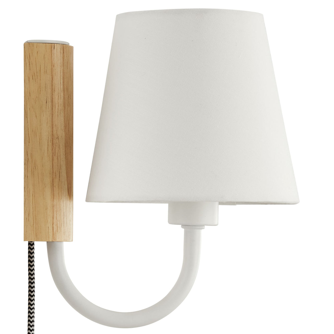 Rayleigh Wall Sconce, Natural Wood & White