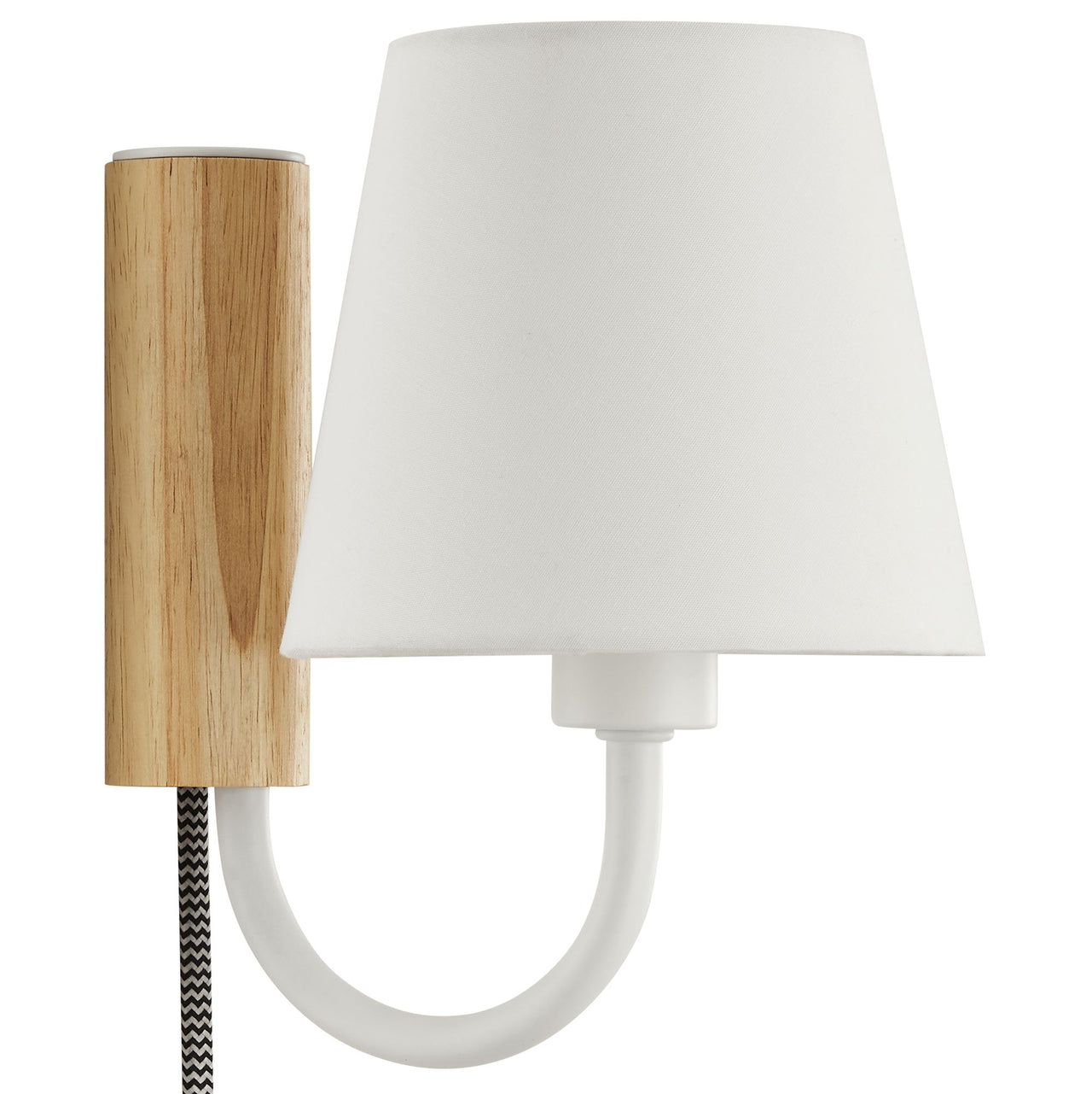 Rayleigh Wall Sconce, Natural Wood & White