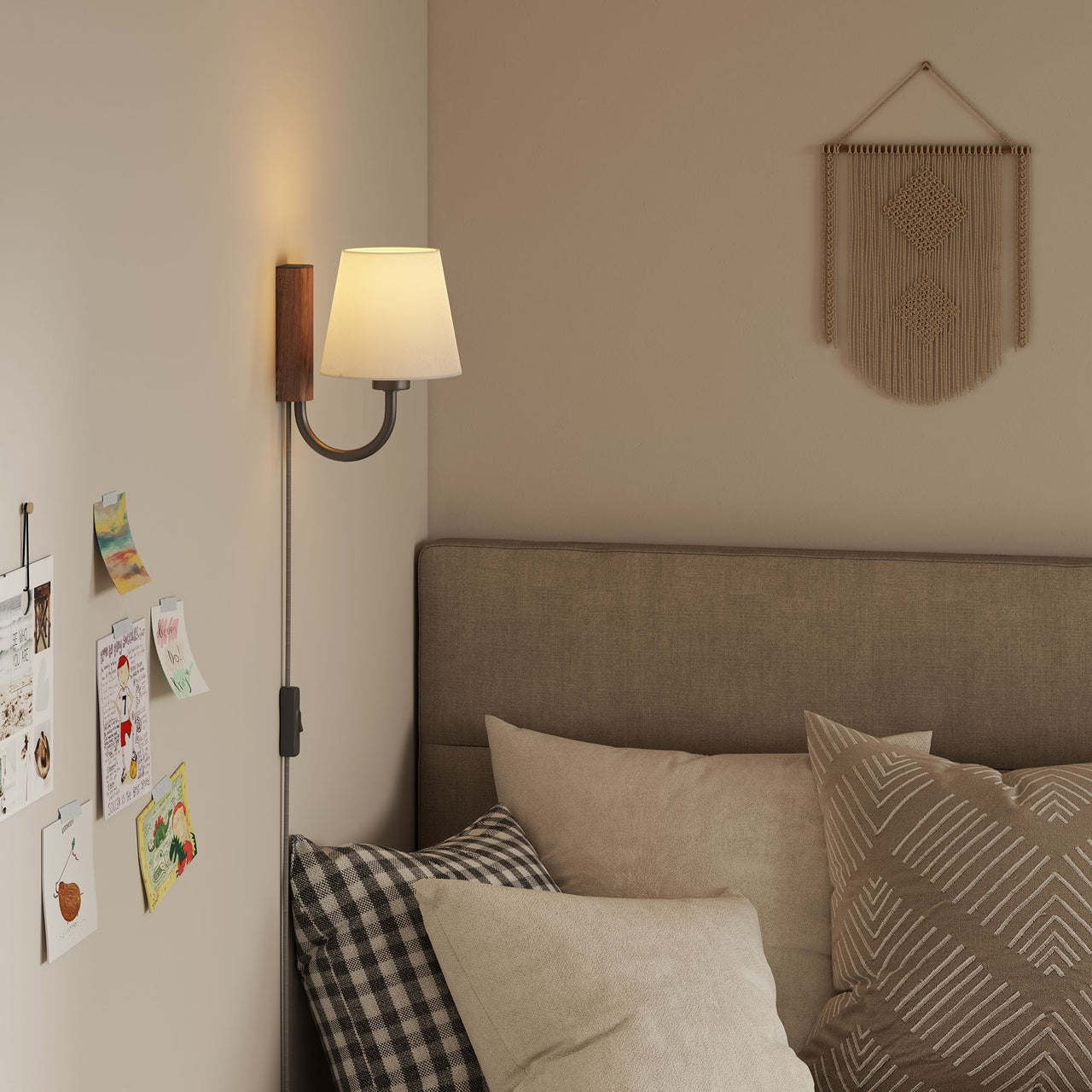 Rayleigh Wall Sconce, Walnut & Black