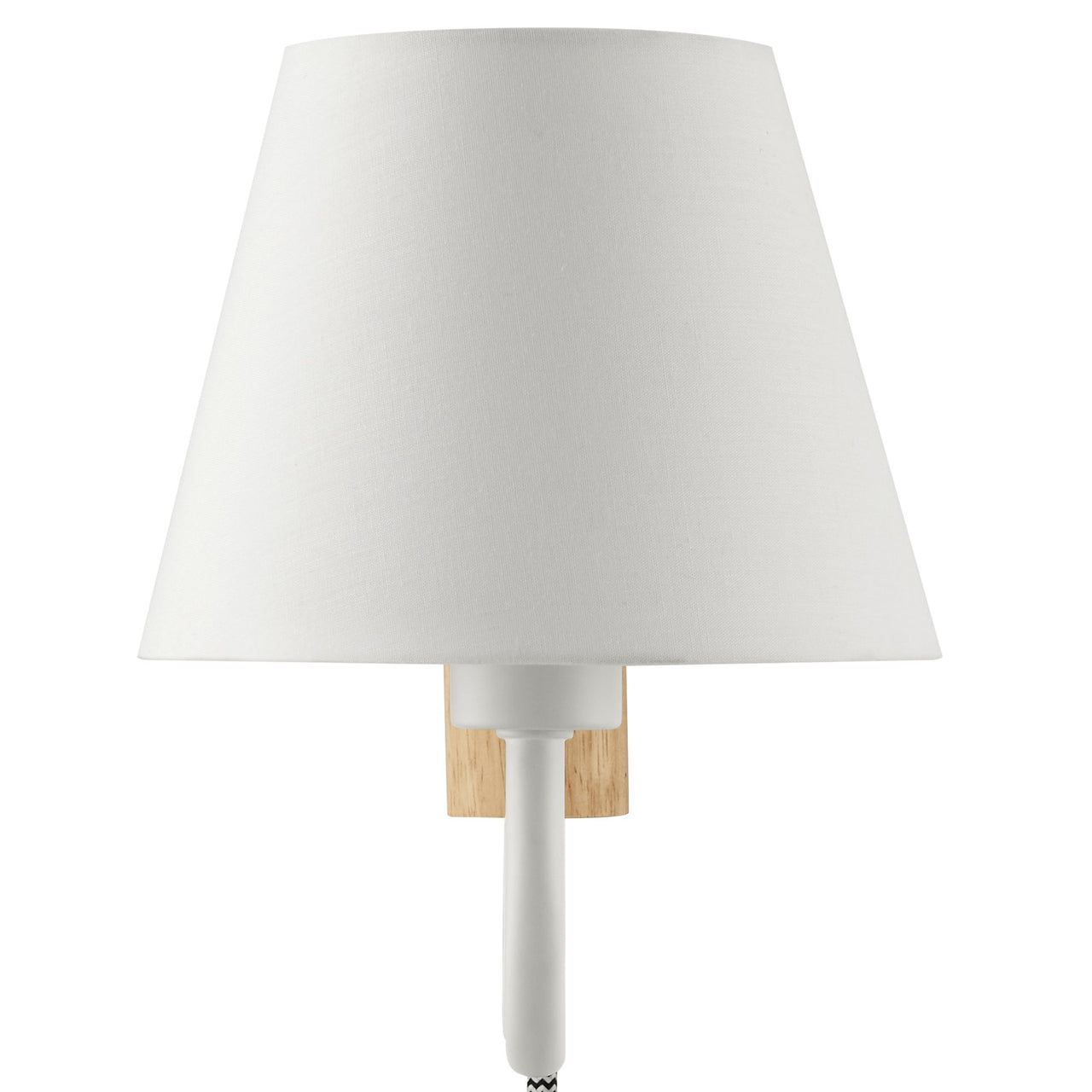 Rayleigh Elongated Wall Sconce, Natural Wood & White