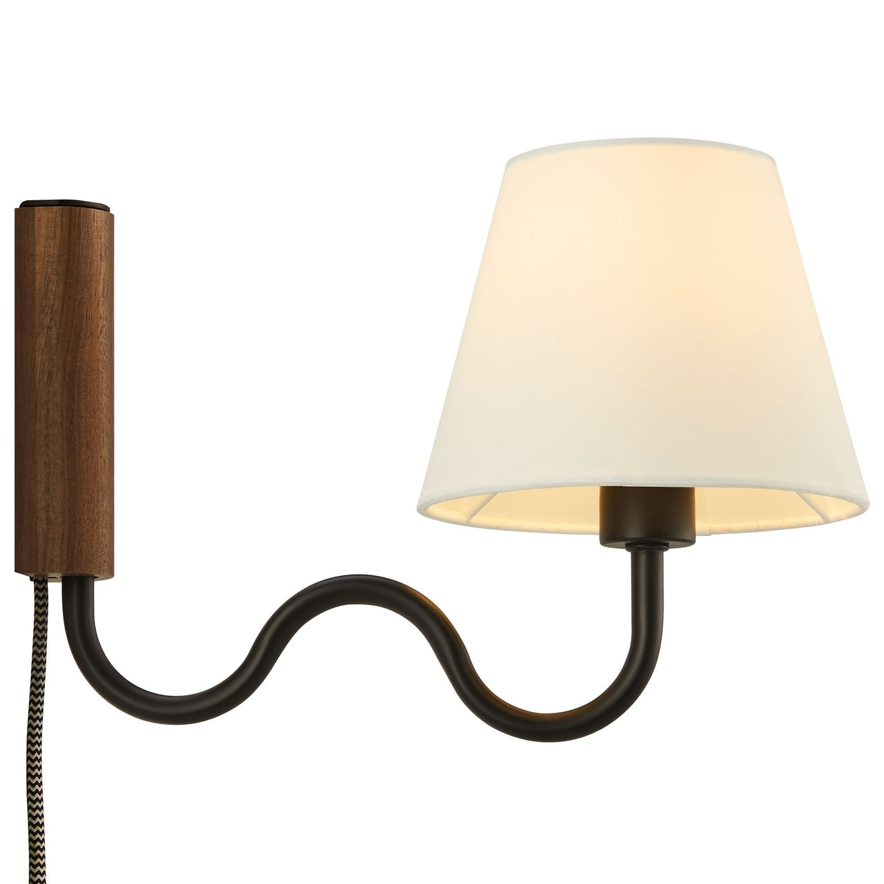 Rayleigh Elongated Wall Sconce, Walnut & Black