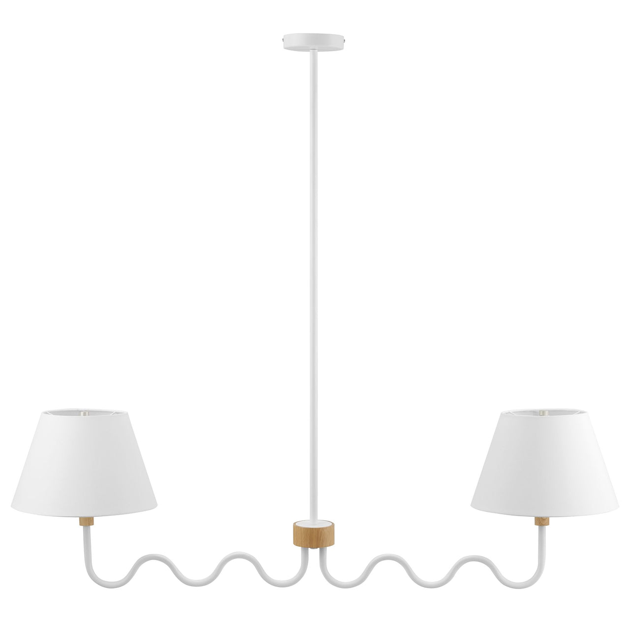 Rayleigh Pendant Light, Natural Wood & White