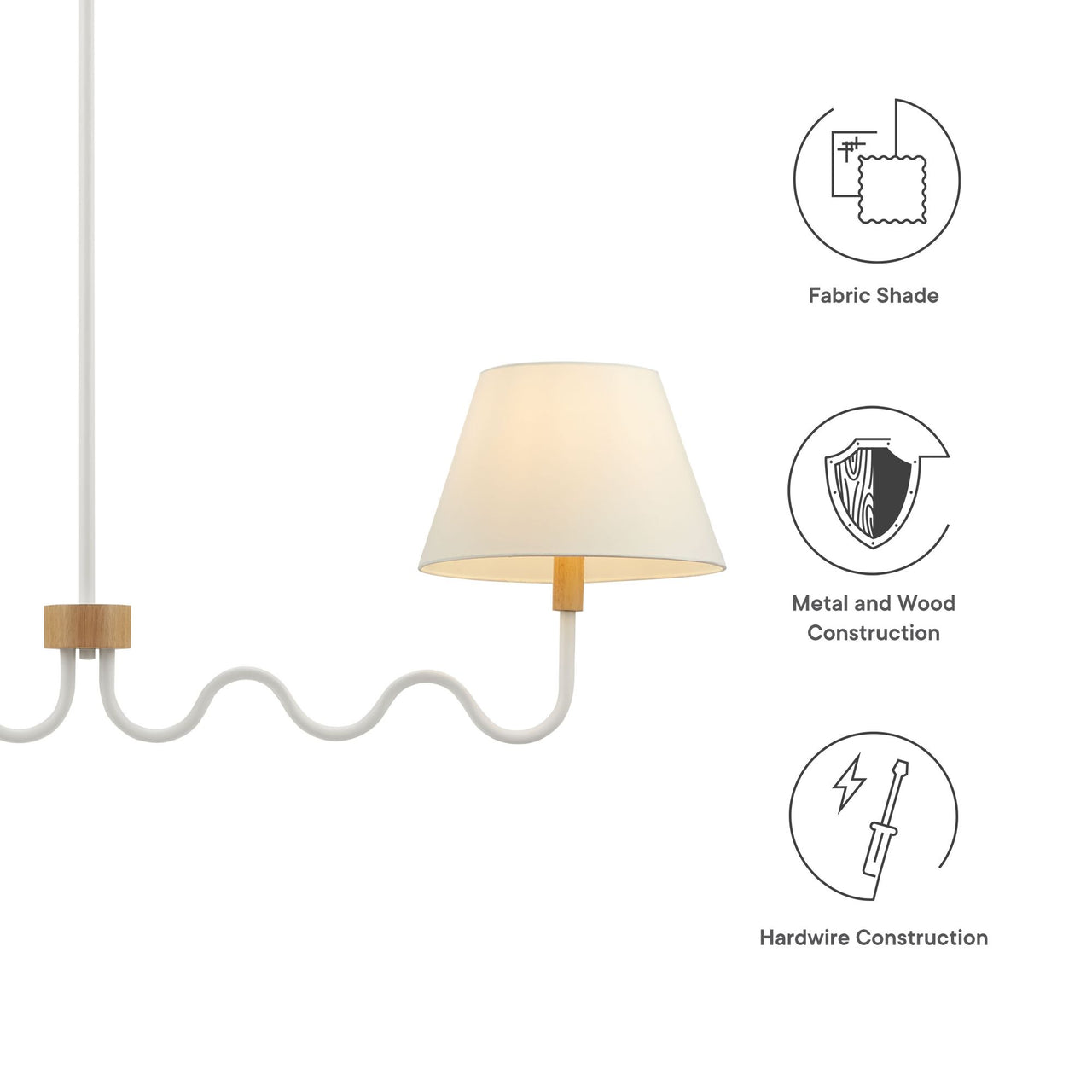 Rayleigh Pendant Light, Natural Wood & White