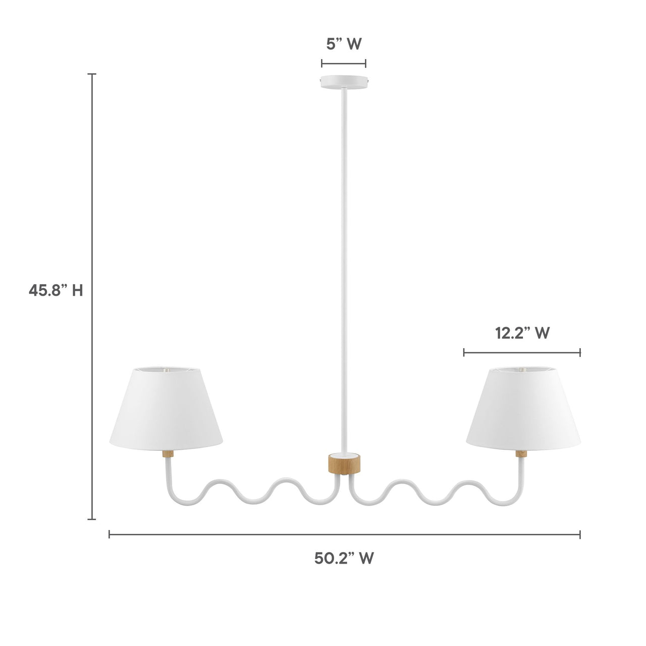 Rayleigh Pendant Light, Natural Wood & White