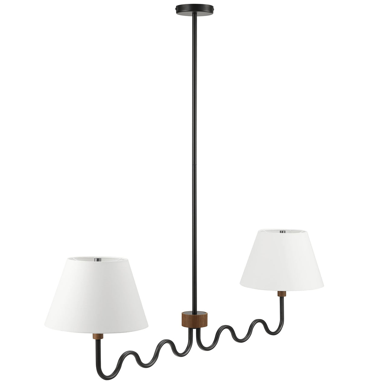 Rayleigh Pendant Light, Walnut & Black