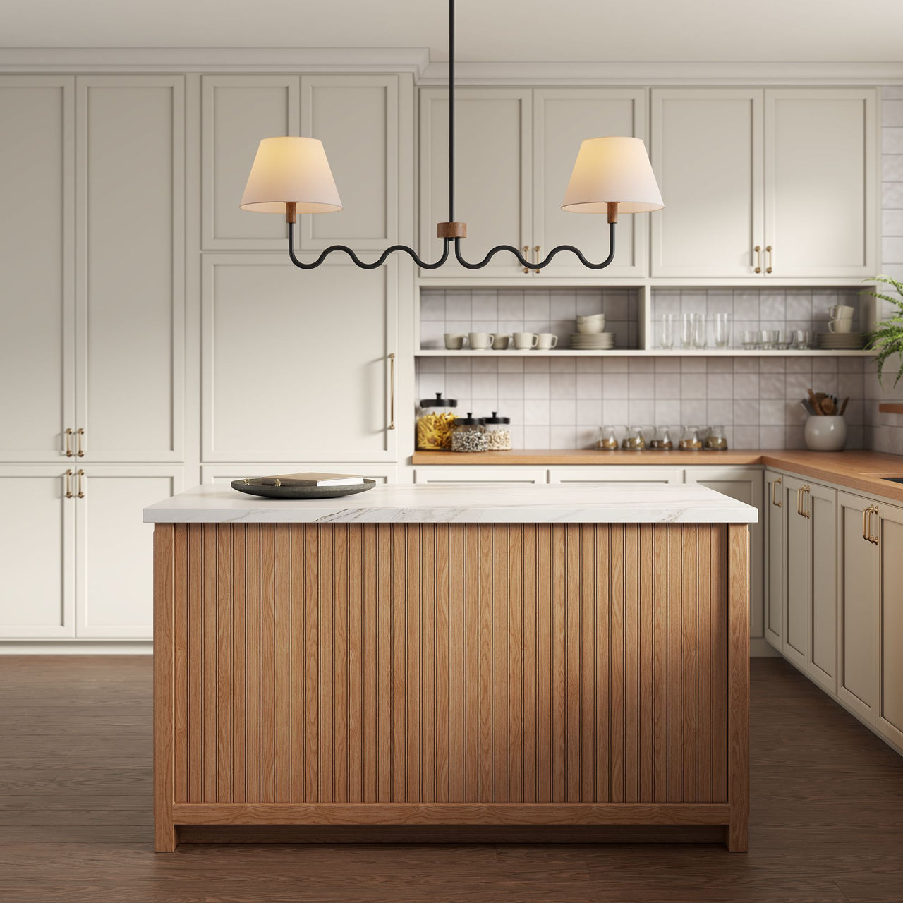 Rayleigh Pendant Light, Walnut & Black