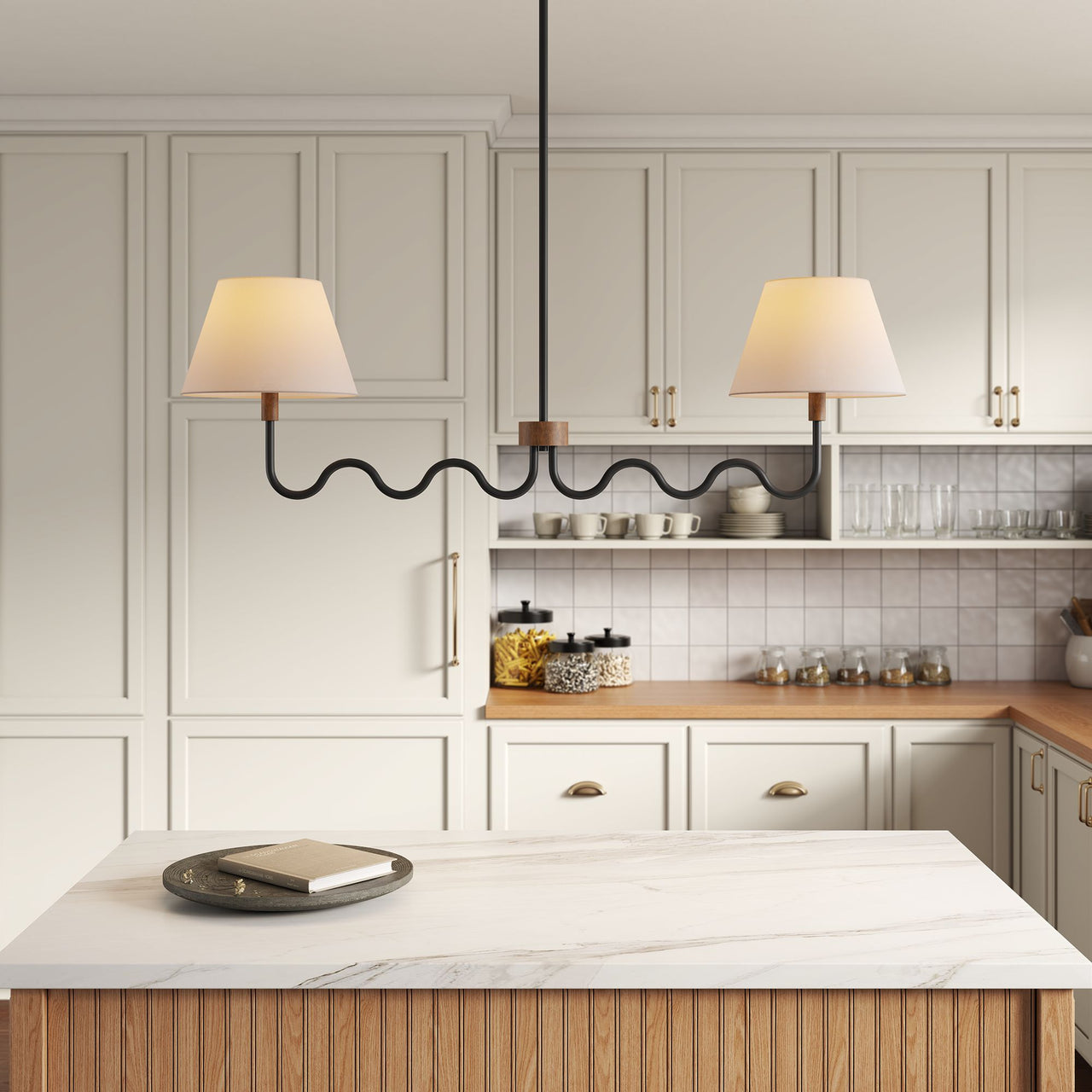 Rayleigh Pendant Light, Walnut & Black