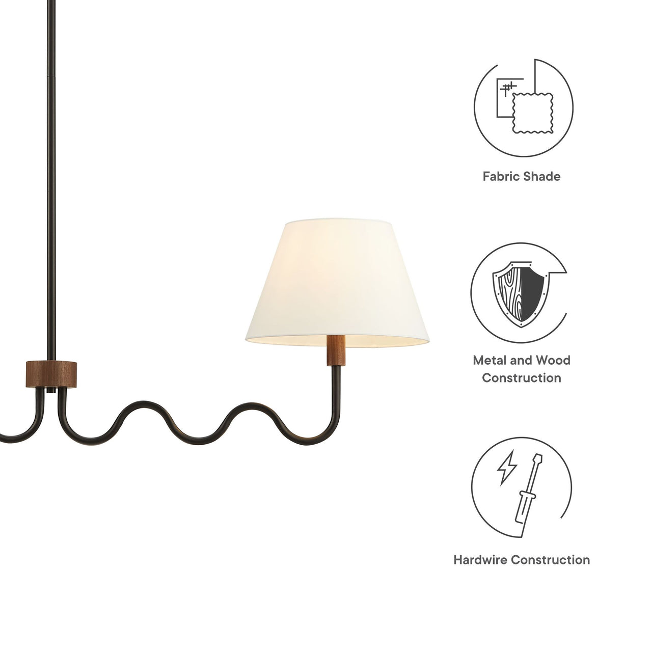 Rayleigh Pendant Light, Walnut & Black