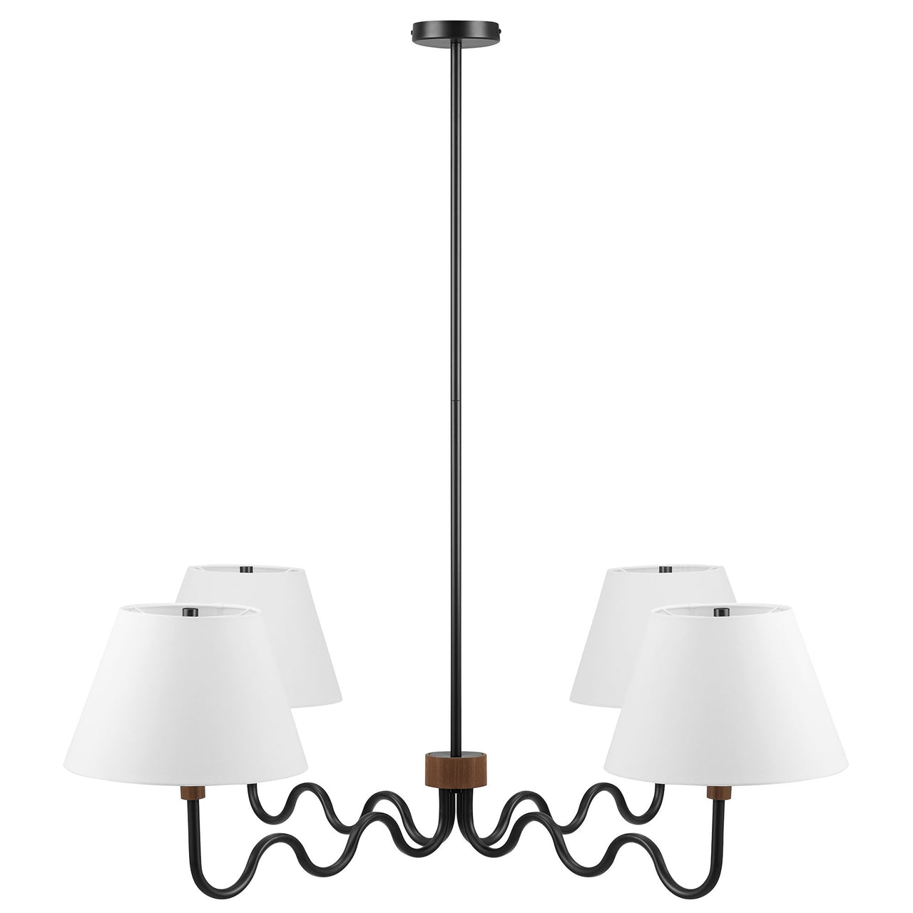 Rayleigh Chandelier, Walnut & Black